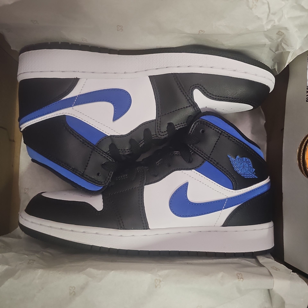 Nike Air Jordan 1 Retro Mid Racer Blue White Black